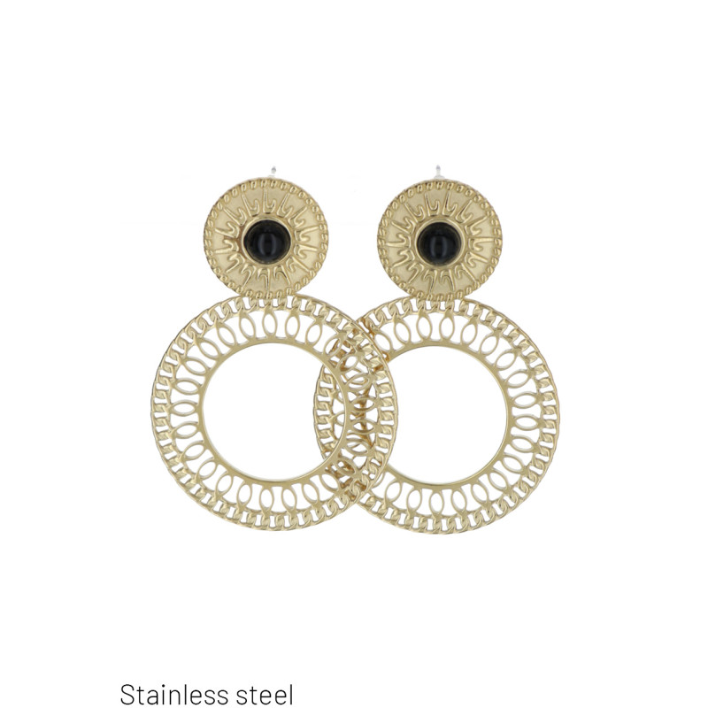 EARRINGS ROUND SHAPE LACE FILIGREE