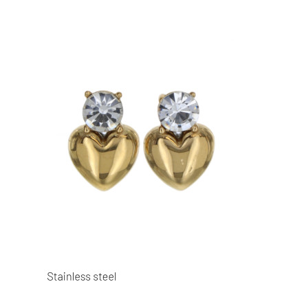 EARRINGS ST. STEEL HEART SHAPE