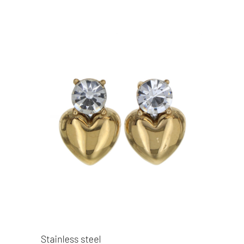 EARRINGS ST. STEEL HEART SHAPE