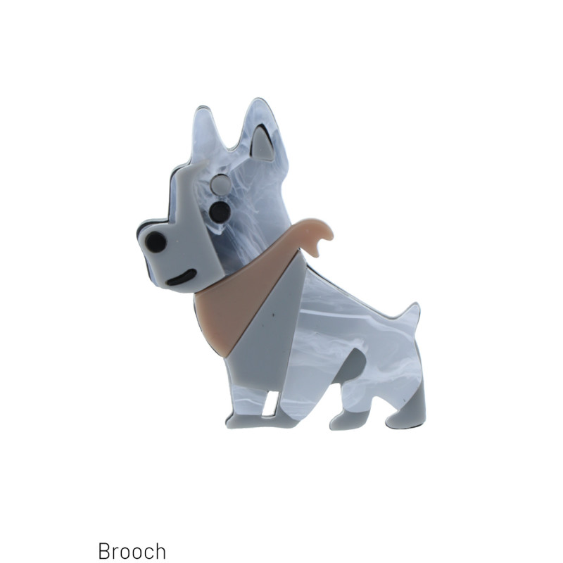BROCHE EN FORME DE CHIEN AVEC NOEUD