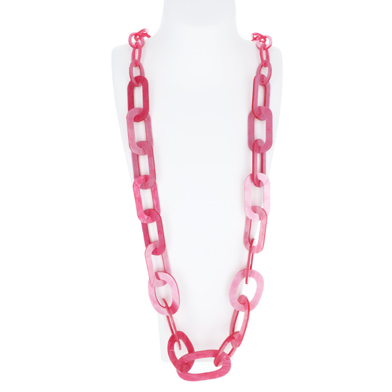 COLLIER LONG Ú MAILLONS Ú EFFET MARBR
