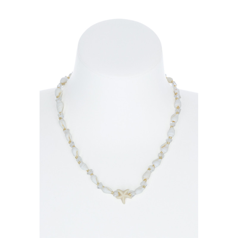 COLLIER A CORDE AVEC COQUILLAGES & ÉTOILES DE MER