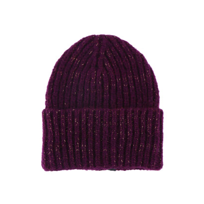 GORRO DE PUNTO DE LANA DE COLOR LISO