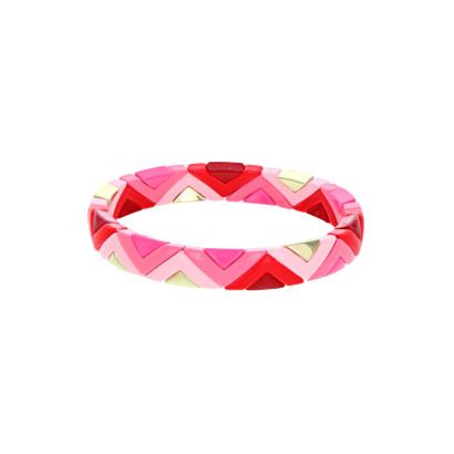 PULSERA GOMA CON PERLAS Y PERLAS TRIANGULAR