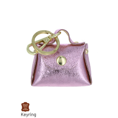 PORTE-CLEFS EN CUIR BRILLANT SAC À MAIN