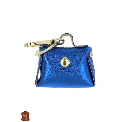 PORTE-CLEFS EN CUIR BRILLANT SAC À MAIN