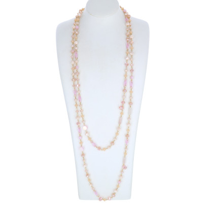 2 ROWS NECKLACE WITH FACETED BEADS