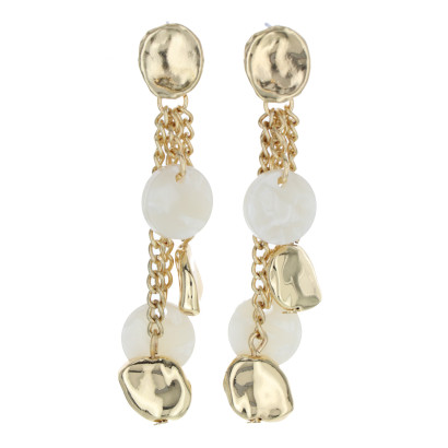 PENDIENTES FLECOS EN CADENA Y ANILLOS DE RESINA MA
