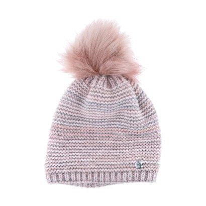 GORRO DE PUNTO CON POMPONES CON LUREX