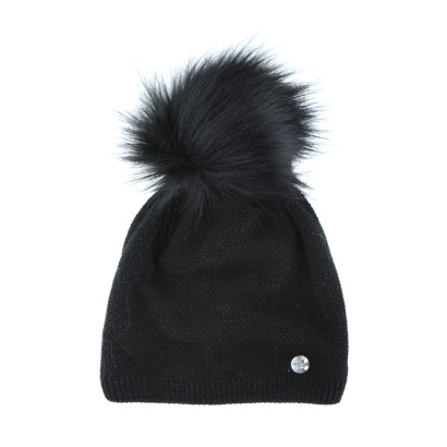 GORRO  DE PUNTO CON LUREX Y POMPÛN