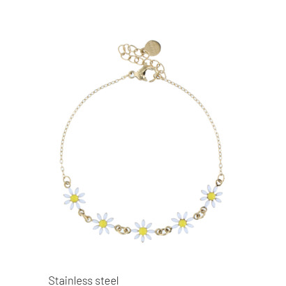 PULSERA ACERO CON COLGANTE FLORE