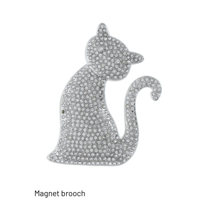 BROCHE MET KAT EN STRASS