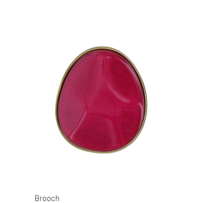 BROCHE DE ACERO CON PIEDRA COLOREADA