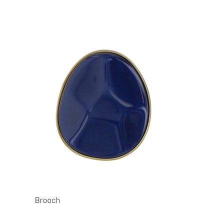 BROCHE DE ACERO CON PIEDRA COLOREADA