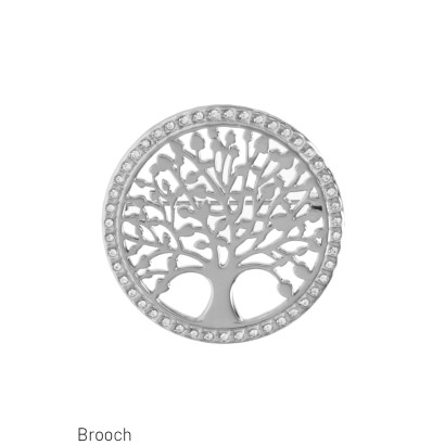 BROCHE ACERO FORMA DE ÛRBOL DE LA VIDA Y ESTRAS