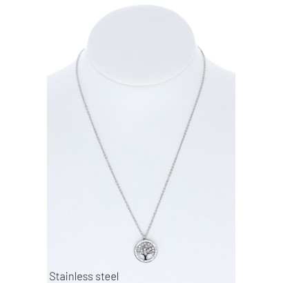 COLLAR EN ACERO CON ÛRBOL DE LA VIDA Y ESTRÛS
