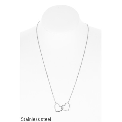 COLLIER EN ACIER PENDENTIF COEUR