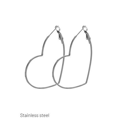 PENDIENTES ACERO FORMA DE CORAZÛN