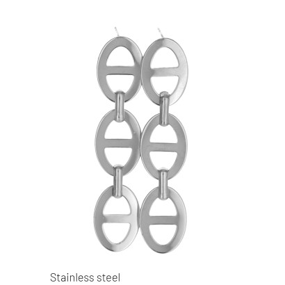 PENDIENTES DE ACERO CON ENLACES