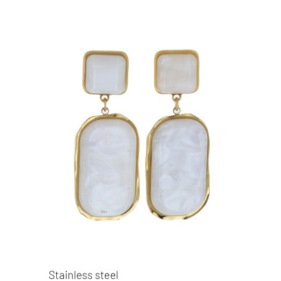 BOUCLES D'OREILLES ACIER FORME GEOMETRIQUE