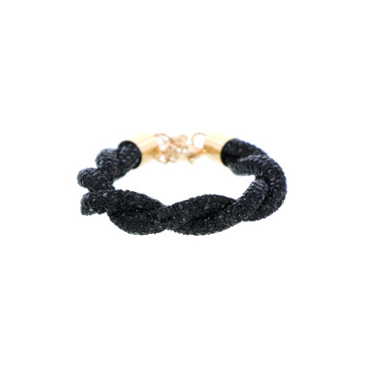 GEVLOCHTEN ARMBAND MET STRASS