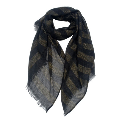 FOULARD PLISSÉ ET RAYÉ AVEC LUREX
