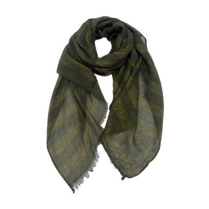 FOULARD PLISSÉ ET RAYÉ AVEC LUREX