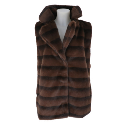 CHAQUETA SIN MANGAS PIEL SINTÉTI. RAYAS, BOLSILLOS