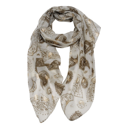 FOULARD À MOTIF PAISLEY ET IMPRIMÉ MÉTALLISÉ