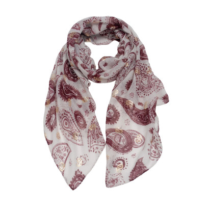 FOULARD À MOTIF PAISLEY ET IMPRIMÉ MÉTALLISÉ
