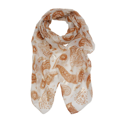 FOULARD À MOTIF PAISLEY ET IMPRIMÉ MÉTALLISÉ