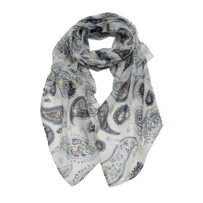 FOULARD À MOTIF PAISLEY ET IMPRIMÉ MÉTALLISÉ