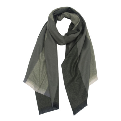 WOVEN SCARF WITH THICK COLORED LINES