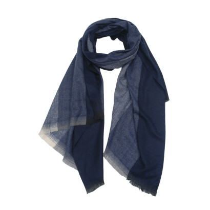 WOVEN SCARF WITH THICK COLORED LINES