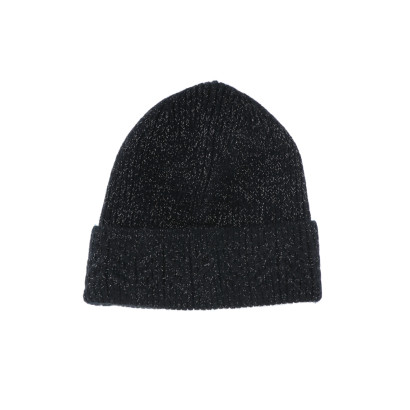 GORRO DE PUNTO CON VUELTA, LUREX Y ZIGZAG