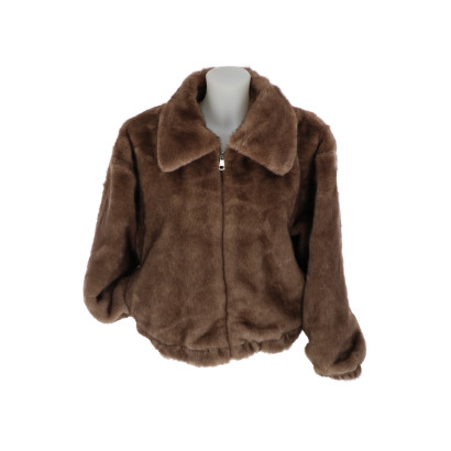 CHAQUETA PIEL SINTÉTIC., CUELLO GRANDE Y BOLSILLOS