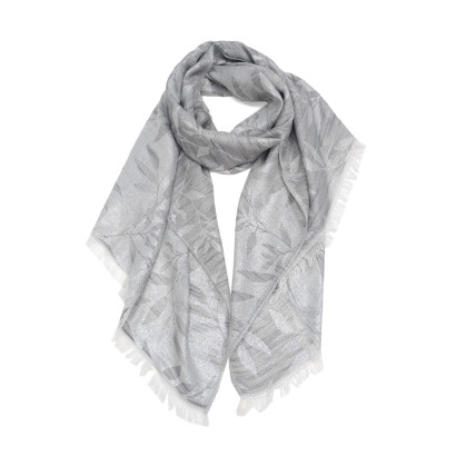FOULARD TISSÉ AVEC FEUILLES ET LUREX