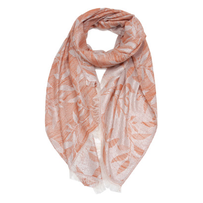FOULARD TISSÉ AVEC FEUILLES ET LUREX