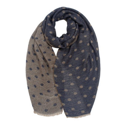 FOULARD PLISSÉ ET POIS AVEC LUREX