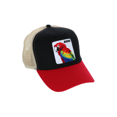 GORRA DE POLIÉSTER CON ESTAMPADO DE LOROS