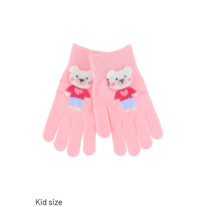 GUANTES DE NIÑO PUNTO CON OSO