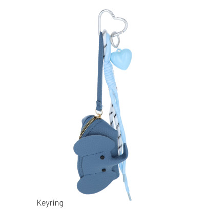 LLAVERO, BOLSILLO FORMA ELEFANTE, CORAZON Y FLECOS