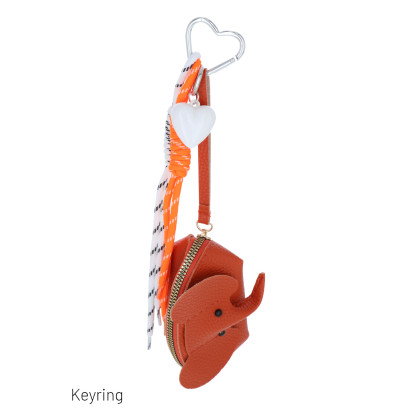 LLAVERO, BOLSILLO FORMA ELEFANTE, CORAZON Y FLECOS
