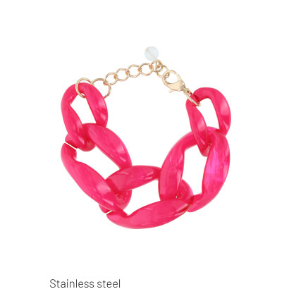 BRACELET WITH THICK LINKS IN RESIN ET METAL