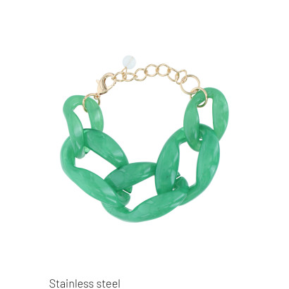 BRACELET WITH THICK LINKS IN RESIN ET METAL