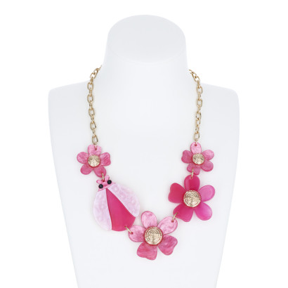 ENLACE COLLAR EN FLORES Y MARIQUITA DE RÉSINA