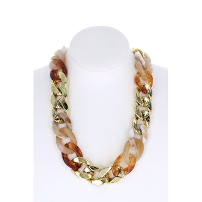 COLLIER À MAILLON EN RÉSINE ET METAL