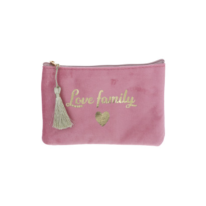 POCHETTE EN VELOUR: LOVE FAMILY