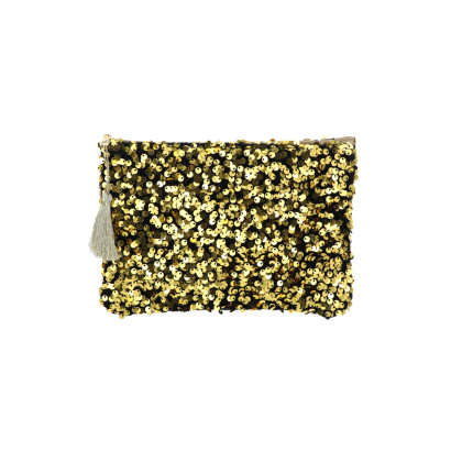 POCHETTE/TROUSSE AVEC PAILLETTES ET POMPON
