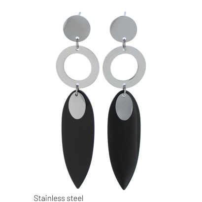 STEEL EARRING GEOMETRIC SHAPE